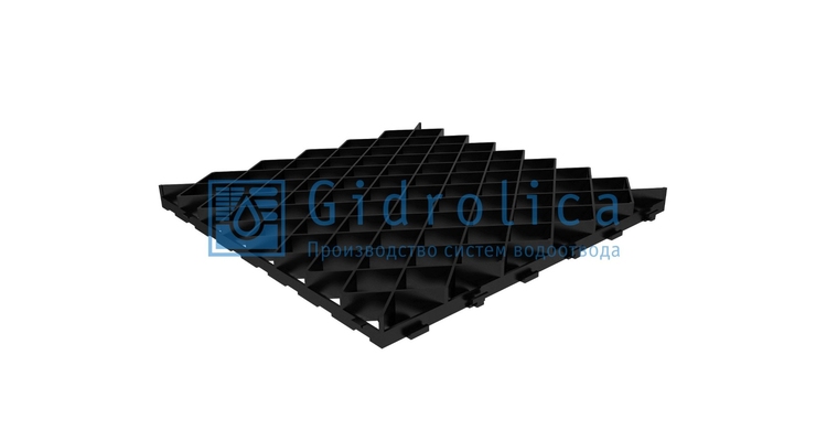 Решетка газонная Gidrolica Eco Pro РГ-60.60.4 - пластиковая черная, арт. 606