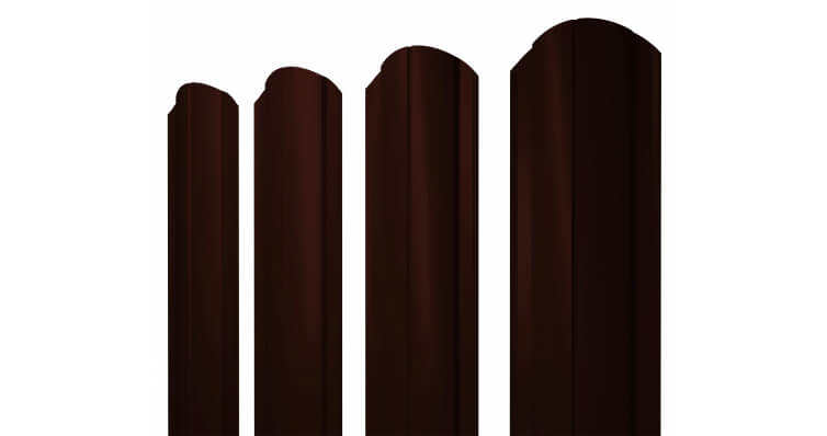 Штакетник Круглый фигурный 0,5 Satin RR 32 темно-коричневый