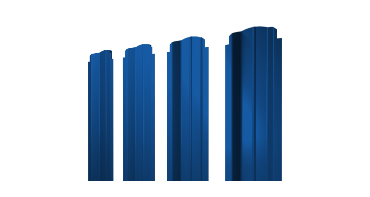 Штакетник П-образный B фигурный 0,4 PE RAL 5005 сигнальный синий