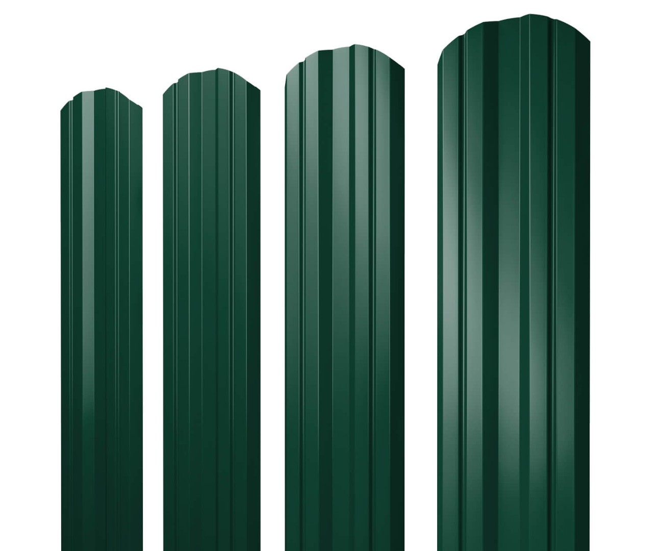 Штакетник Twin фигурный 0,5 Satin RAL 6005 зеленый мох