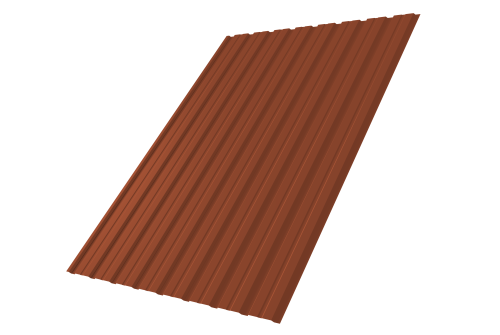 Профнастил С10В 0.5 Satin RAL 8004 терракота