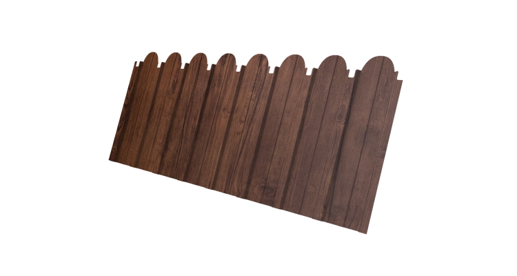 Профнастил C10A фигурный 0,45 Print Premium с пленкой Cherry Wood Fresh TwinColor