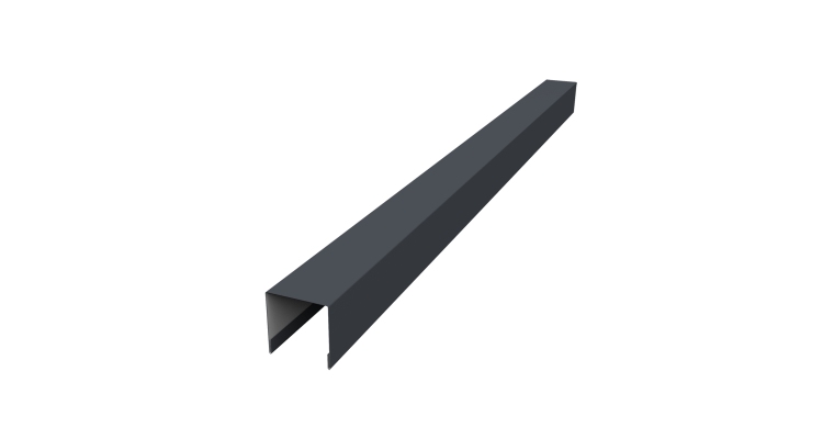 Планка вертикальная лицевая для забора жалюзи Palermo 0,5 Satin Matt TX RAL 7024 мокрый асфальт (1,8м)