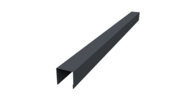 Планка вертикальная лицевая для забора жалюзи Palermo 0,5 Velur X RAL 7024 мокрый асфальт (2,5м)